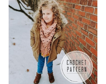 Luna Cowl Crochet Pattern | Crochet Fringe Scarf | Boho Crochet Cowl Scarf | Toddler\Kids Scarf | Knot Mama Made