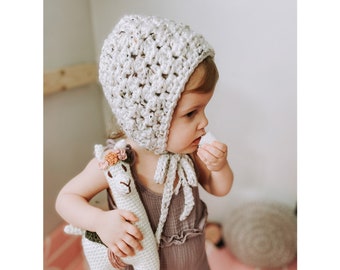 The Rosie Bonnet | Crochet Bonnet | Crochet Baby Hat | Boho Baby Bonnet | Boho Baby | Baby Gift| Toddler Bonnet| Knot Mama Made