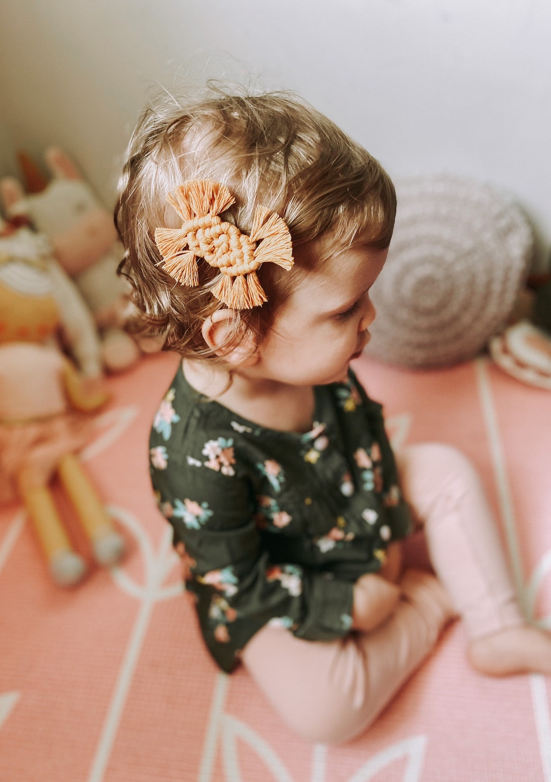 Macrame Bow Baby Headband Macrame Baby Headband Macrame - Etsy