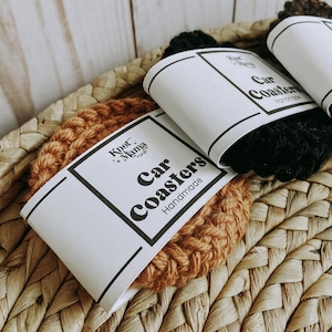Eco Friendly 2 Pack Car Cup Holder Coasters Set, Reusable Coasters, Boho Car Coasters, Boho Crochet Car Accessories, New Car Gifts