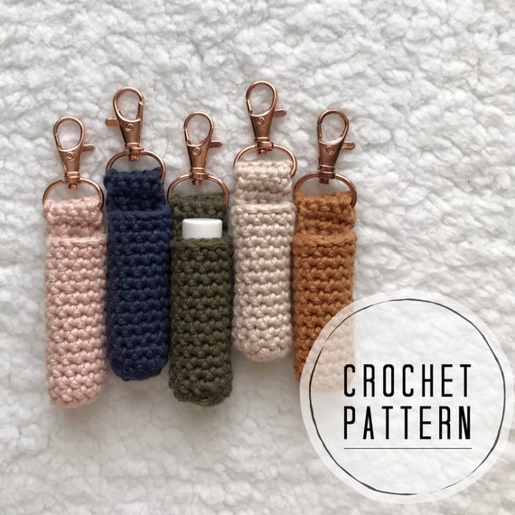 Lip Balm Holder Keychain, Crochet Chapstick Holder, Backpack Keychain, Handmade