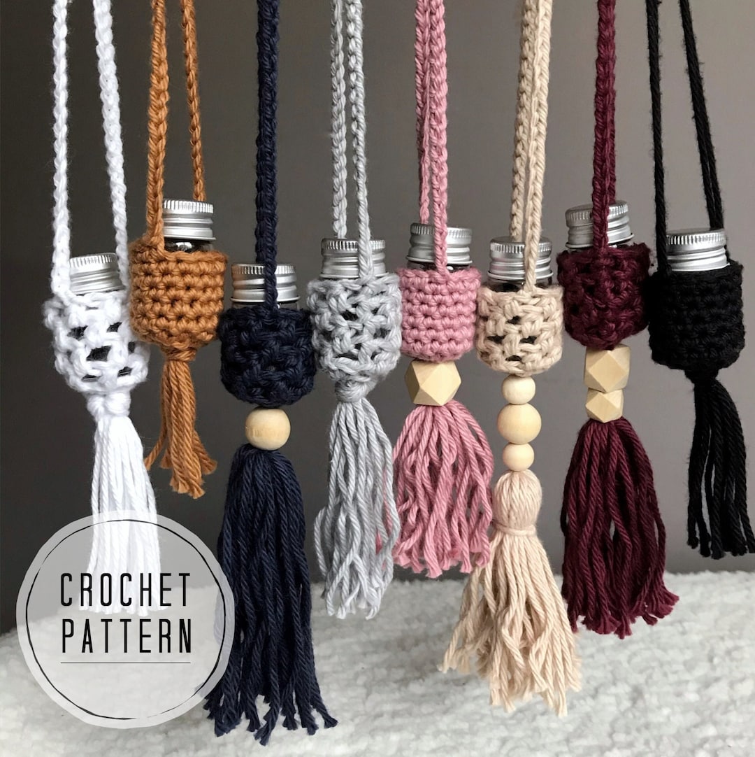 Coily Diffuser Pattern Boho Crochet Essential Oil Diffuser Pattern, Car Rear View Mirror (PDF ...
