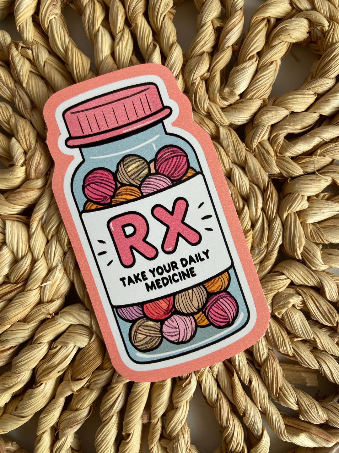 Cute Rx Sticker Yarn Ball Rx Sticker, Funny Knitting Crocheting Gift - Etsy