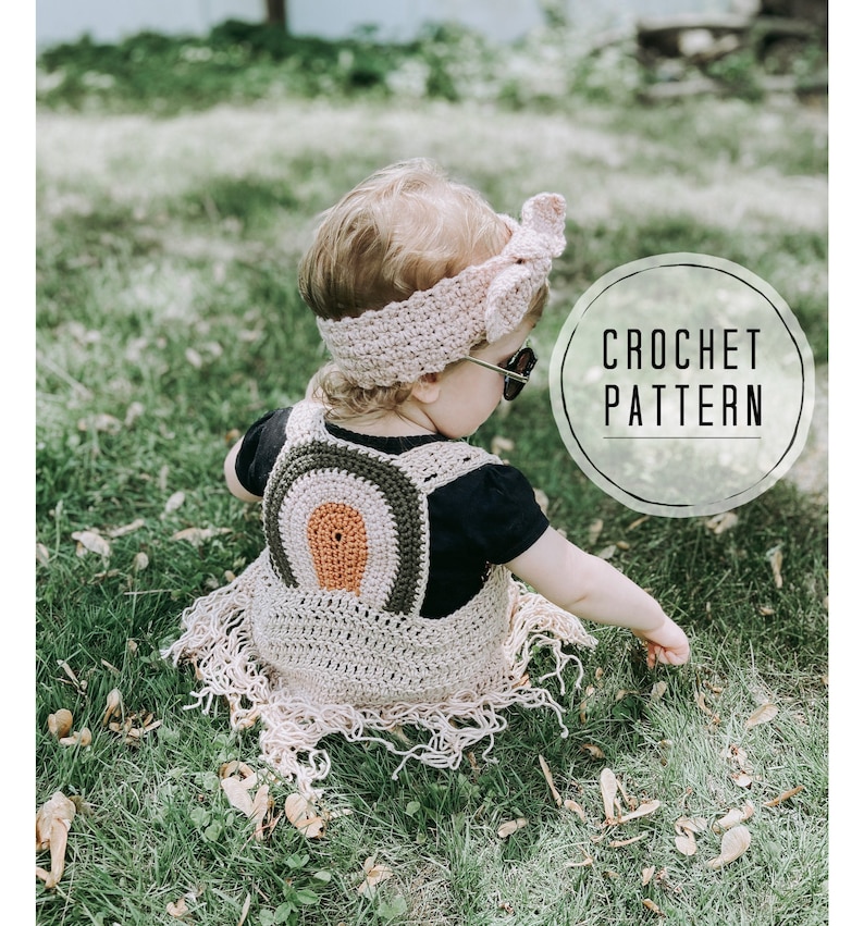 The Rustic Rainbow Boho Vest Crochet Pattern Crochet Vest image 0