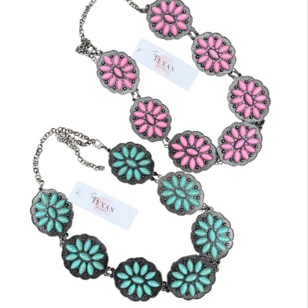 Pink Star Concho Belt, Plus main image 1