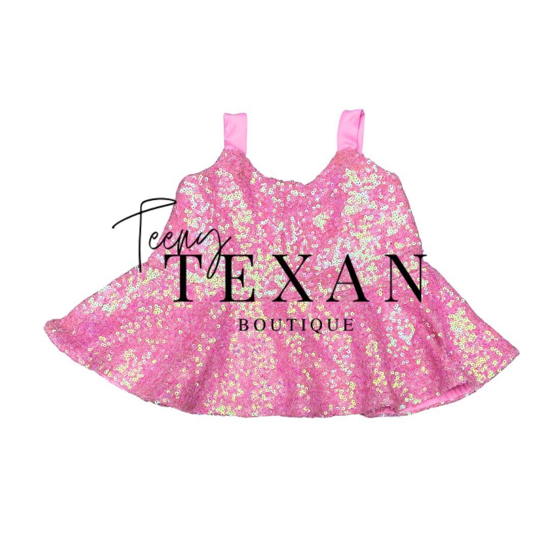 Toddler Girl Outfits Ruffle Sleeveless Tank Crop Tops A-line Pleated Skirts 2Piece Kids Summer (Pink, 18-24 Months