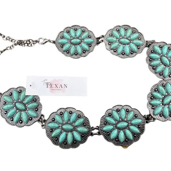 Baby/Toddler Turquoise Western Concho Adjustable Belt