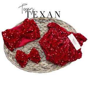 Baby Girl, Red Sequin Bloomies, Sequin Bummies, Sequin Bloomers