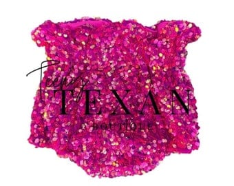 Baby Girl, Hot Pink Sequin Bummies Bloomers, Sequin Bloomers, Pink Sequin Bloomers, Birthday Outfit