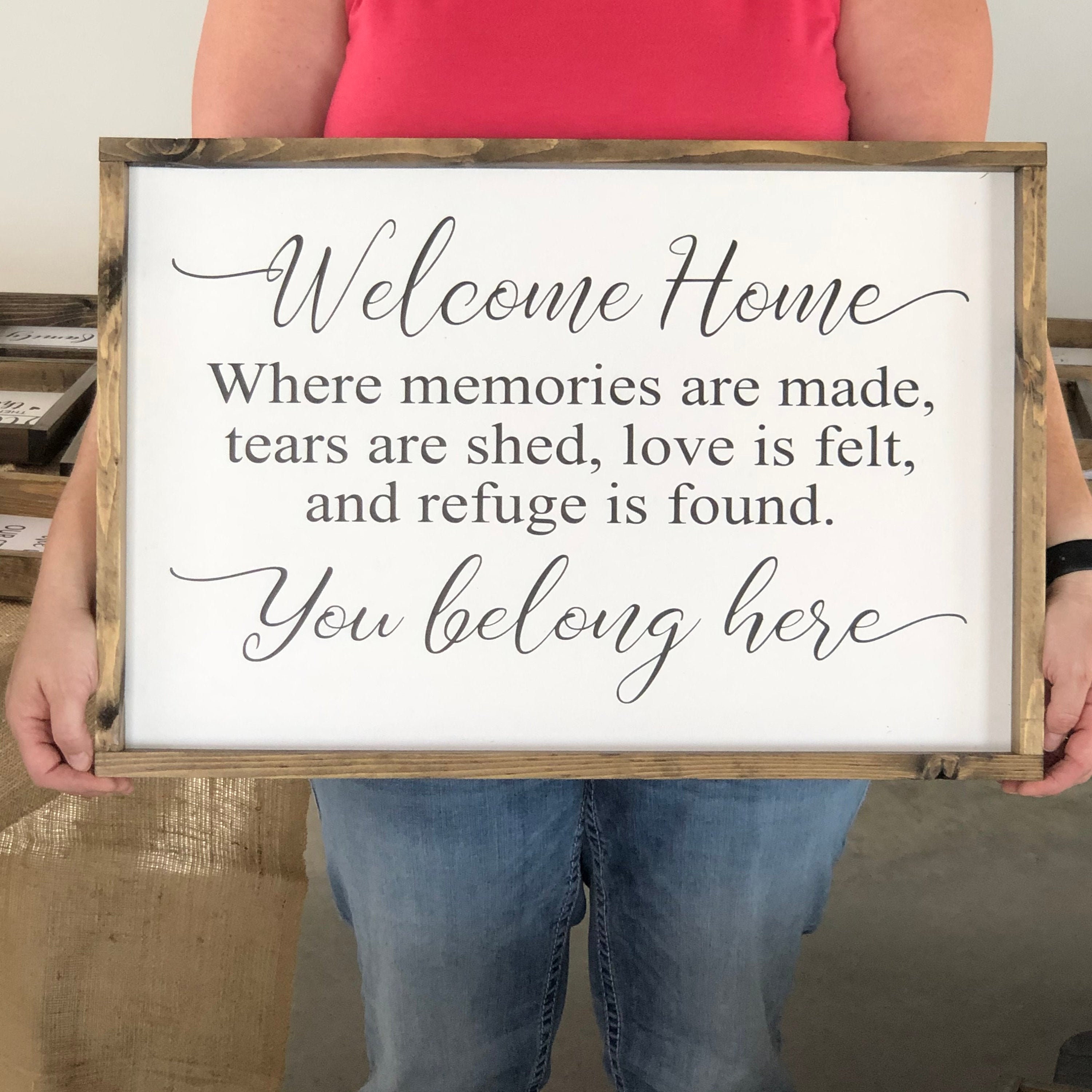 Home You Belong Here Rustic Farmhouse Style Sign 3 Etsy