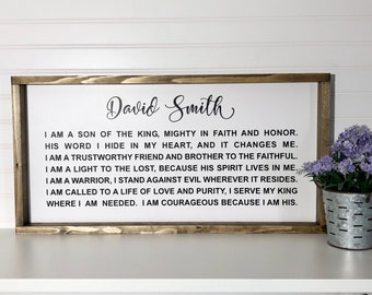 I am a son of the King | Modern Rustic Farmhouse Decor | Nursery sign for boy, Baby Shower gift, 3 sizes, gift for boy, Christian wall art