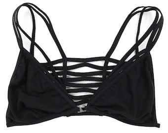 black triangle bralette, size xs bralette, y2k bras, black lingerie, black t-shirt bra, black bralette, vintage bras, vintage black bras