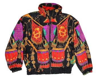 Vintage 80s colorido cortavientos tamaño pequeño ligero stand collar chaqueta con cremallera chaqueta deportiva traje de pista chaqueta de running 90s cortavientos