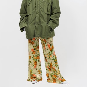 Vintage 70s Floral Wide Pants Size Medium Summer Floral Pants High Waisted Pants  Wide Leg Pants Boho Chic Vintage 1970s Bohemian Trousers
