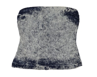 Vintage 90s Acid Wash Denim Corse Size Small Y2k Tube Top Jean Corset Sleeveless Denim Top Casual Everyday Top Summer Strapless Top