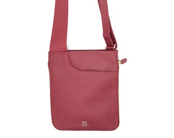 Radley London Leather Cross Body Bag Leather Maroon Fall Messenger Bag Boho Shoulder Bag