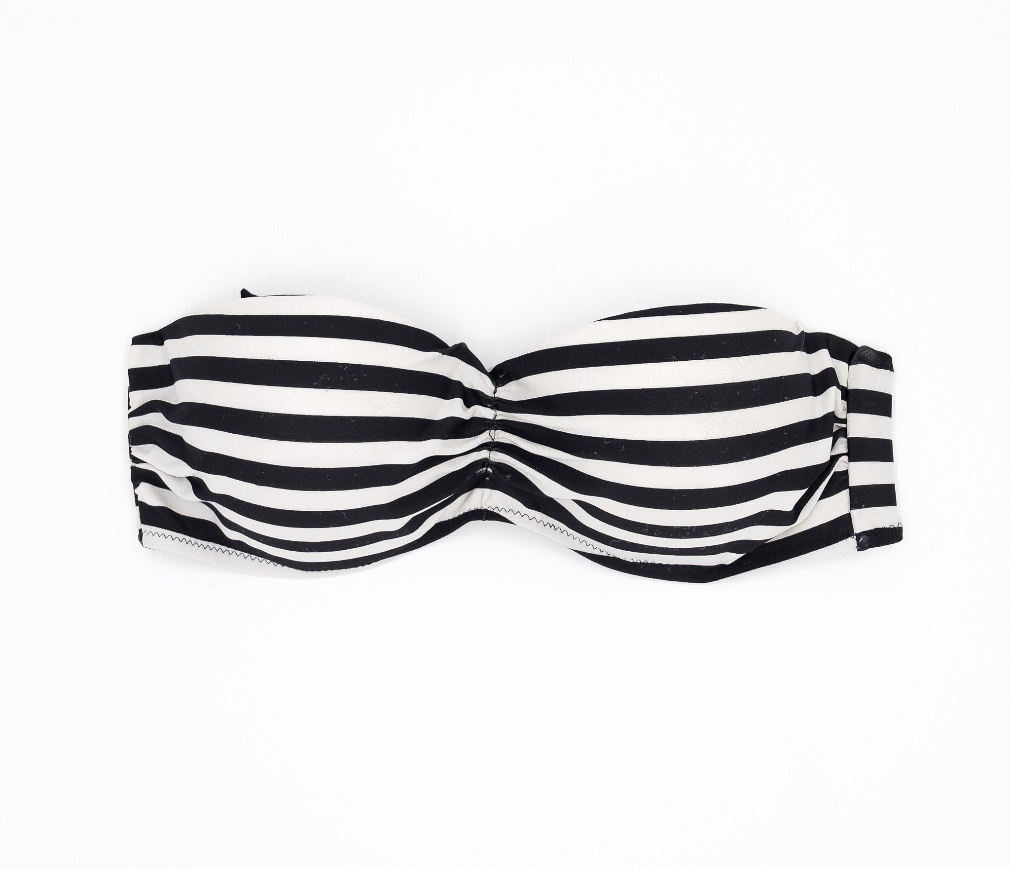black and white striped swimsuit top