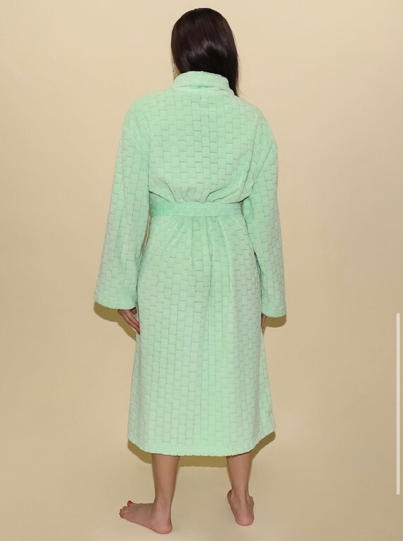 mint terry cloth robe, size xlarge robe, vintage … - image 3