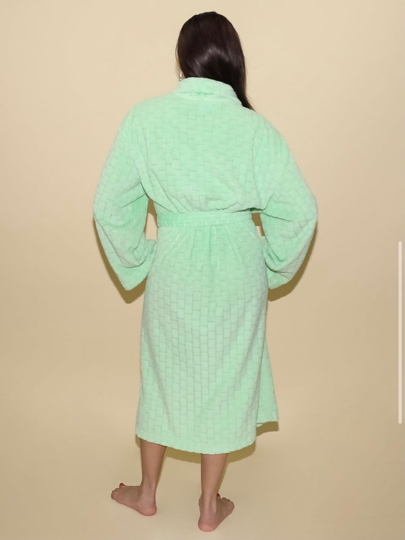 mint terry cloth robe, size xlarge robe, vintage … - image 4
