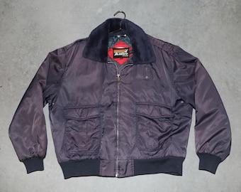 Vintage 80s Antler Bomber Jacket Shearling Mens Insulated Flight Jacket Size Large