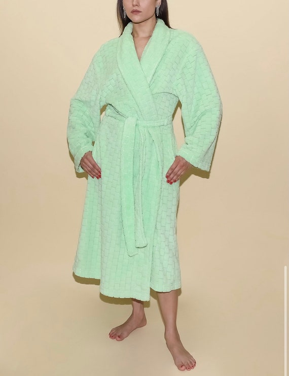 mint terry cloth robe, size xlarge robe, vintage … - image 5