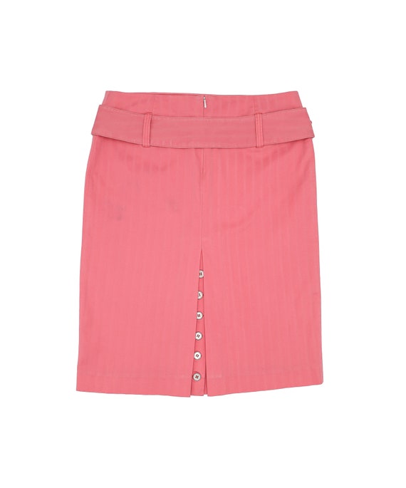 90s y2k pink belt low rise pencil skirt, size sma… - image 3