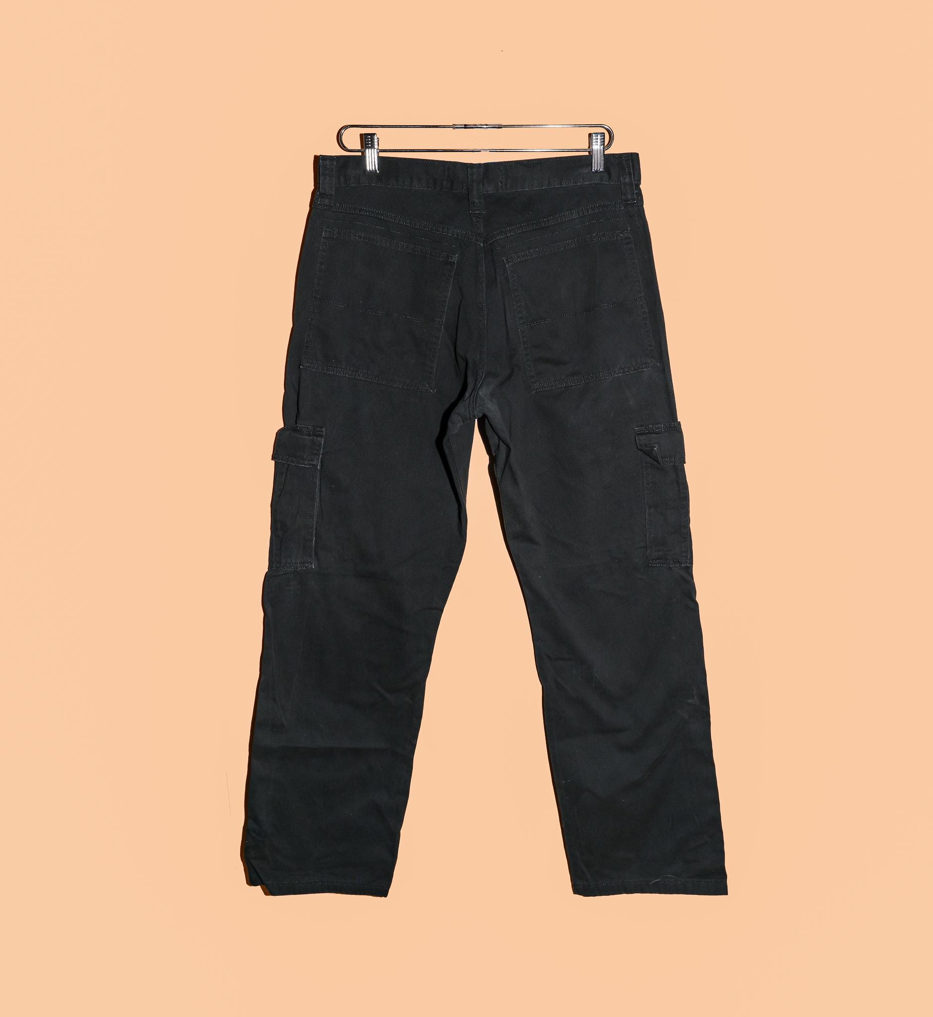 Wrangler Black Cargo Work Pant ZM6LGBL Size 33x32 Fall