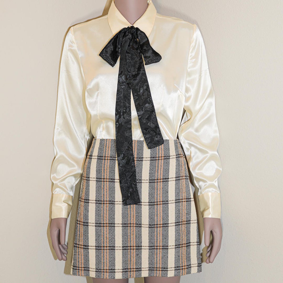 Satin Victorian Button-Down Shirt | Long Sleeve Blouse S-3XL S86 main image 0