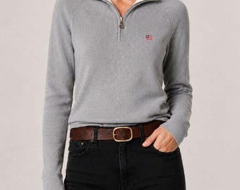 Ralph Lauren Polo Jeans Pullover mit Viertelreißverschluss, Preppy, Größe S