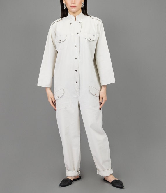 Chalk Jumpsuit - Size Small to Large - Vintage Jum