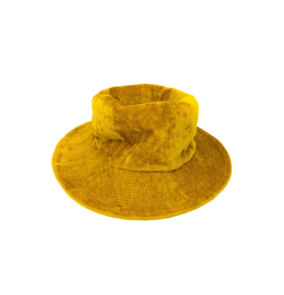 crushed velvet yellow bucket hat, y2k bucket hat,… - image 2