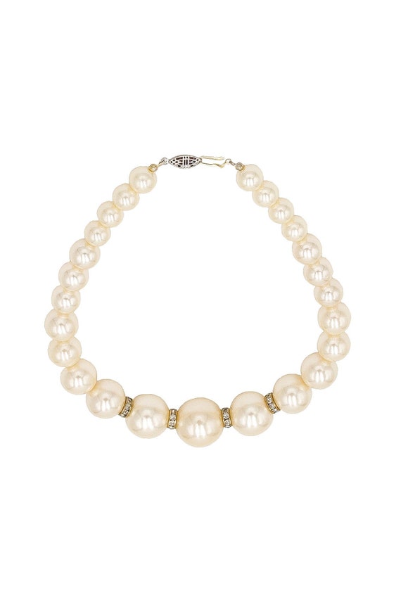 crystal pearl statement necklace, faux pearl neckl