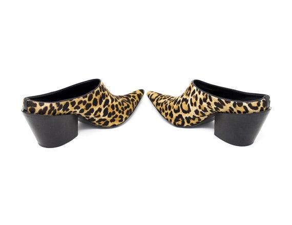 Haider Ackermann Leopard Print Pointed Mules Size… - image 5