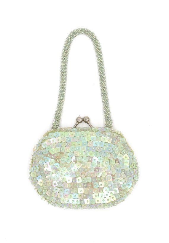 Mini Beaded Frame Bag - Kiss Lock Bag - Vintage Be