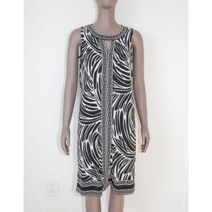 Chic Summer Short Dress Zebra Print Sleeveless Work Office Dress Size Small