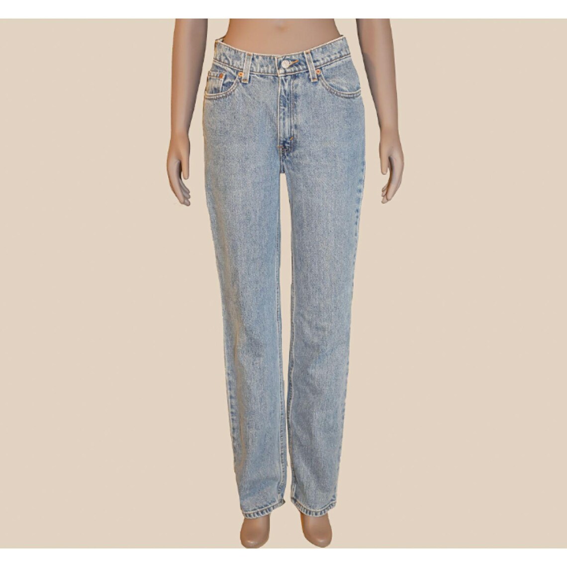 Vintage Levis Light Wash Jeans 30W 32L Straight Leg Blue Denim Y2K, foto 4 di 5