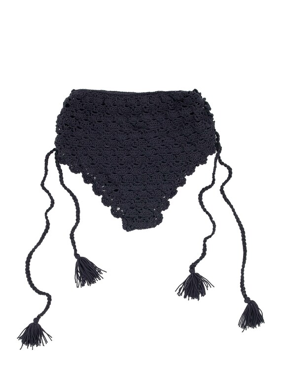 Black Crochet High Waisted Bottoms - Size Small -