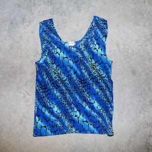 Vintage Y2K 90s Nicola Festival Summer Abstract Popcorn Tank Top Size XLarge