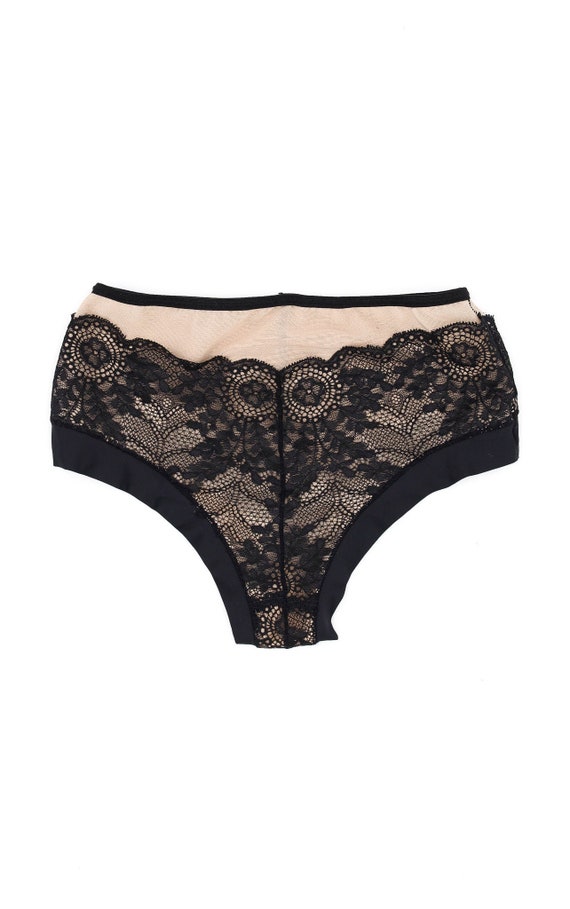 Black Lace Thong Panties/Sexy Black Underwear/Soft an… Gem