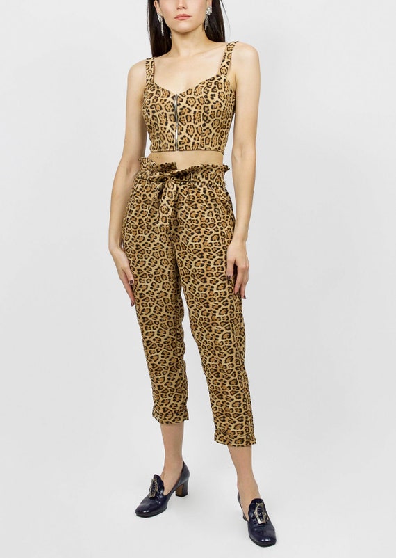 Leopard Two Piece Set - Size Small - Vintage Leopa