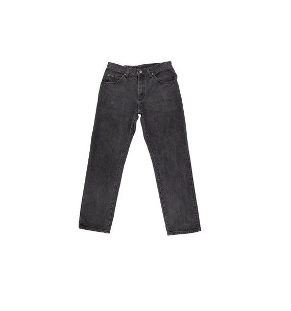 Lee Dark Black Wash Jeans - Low Rise - Vintage Jea