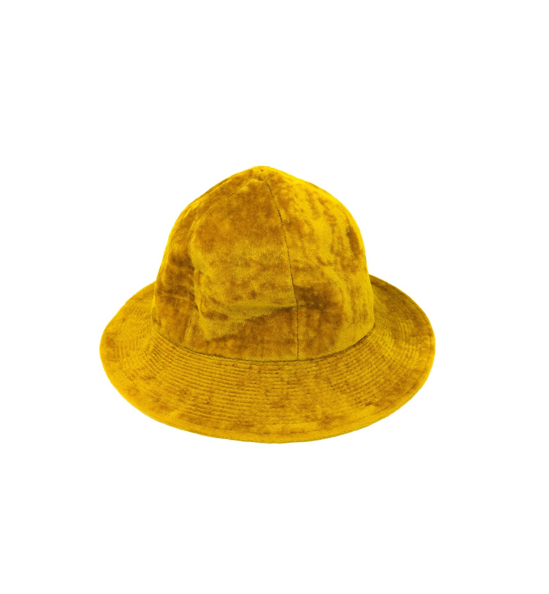 Crushed Velvet Yellow Bucket Hat Y2k Bucket Hat 1990s Bucket Etsy