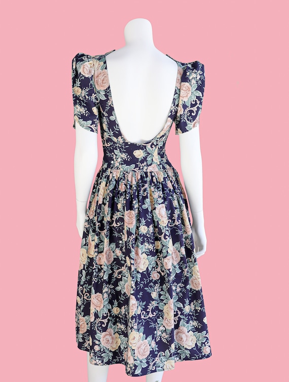 vintage floral bouffant dress size small floral d… - image 2