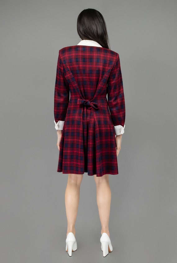 preppy dress, red plaid dress, medium short dress… - image 4