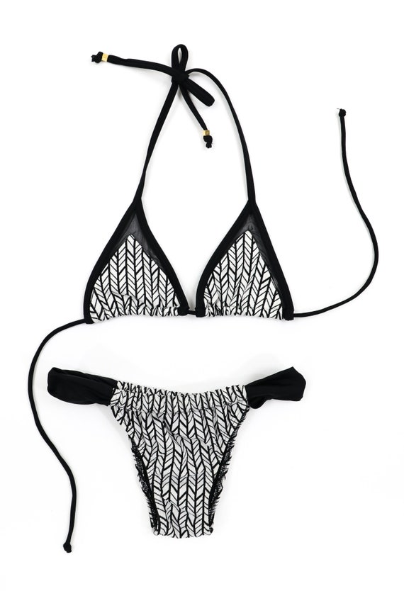 Herringbone Swimsuit - Size Small - Vintage Swimsu