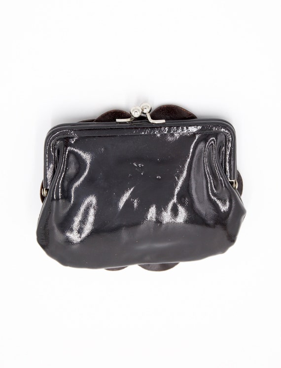 Floral Patent Leather Mini Bag - Vintage Brown Pa… - image 7