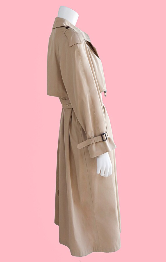 Vintage Classic Khaki Double Breasted Trench Coat… - image 2