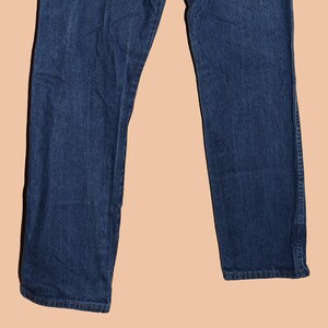 Wrangler Mens Cowboy Blue Jeans Size 34x34 Distressed Classic Denim Jeans Work Blue Jeans Straight Leg Relaxed Fit Denim Western Denim image 5