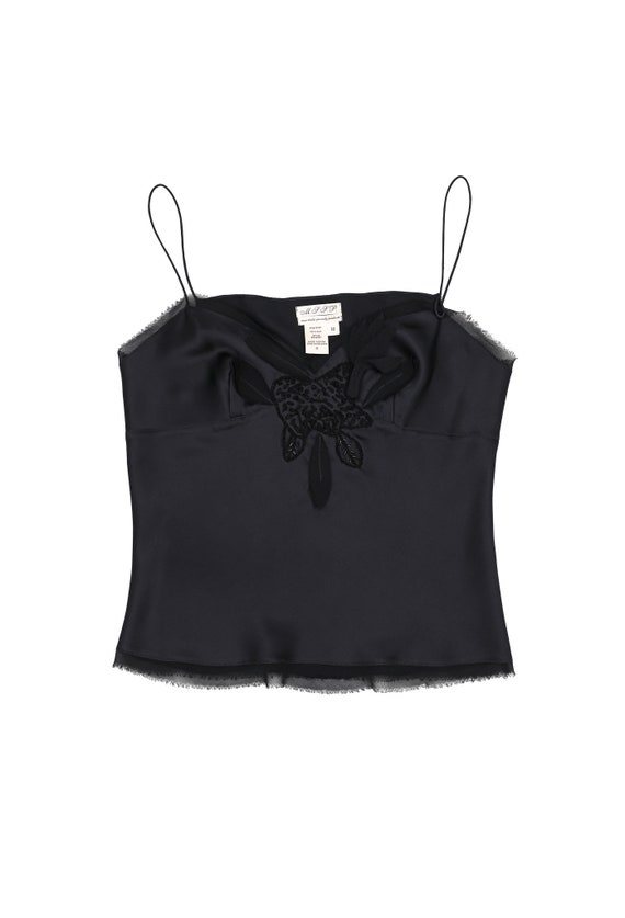 Black silk camisole top - Gem