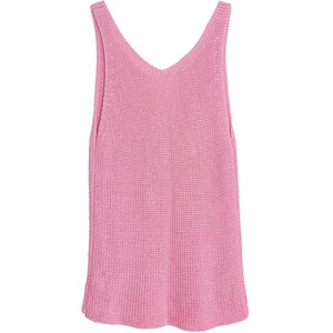 K&ouml;nnte beinhalten: Ein pinkfarbenes Stricktop mit V-Ausschnitt.